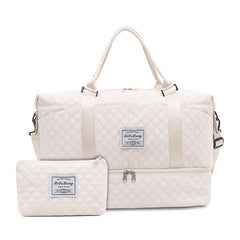 Pink Chic 3-Piece Quilted Travel Bag Set - Duffel, Crossbody Sling & Toiletry Pouch - Large Capacity & Lightweight