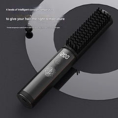 Cordless Hair Straightener Comb - 4 Temperature Settings, USB-C, PTC Heating(purple)