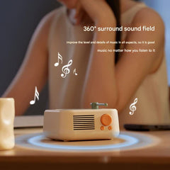 Retro Turntable Bluetooth 5.3 Speaker - 360 Surround Sound, FM Radio & TF Card Player(Dark green)