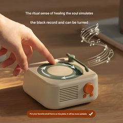 Retro Turntable Bluetooth 5.3 Speaker - 360 Surround Sound, FM Radio & TF Card Player(Dark green)