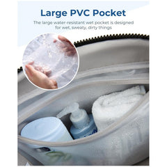 Black Versatile Carry-On Travel Duffel Bag - Airline Personal Item Size with Waterproof Wet Pocket & Trolley Sleeve
