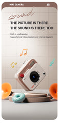 Mini Retro Keychain Camera - 48MP Photos, 1080P HD Video with Built-in Filters & Flash(Khaki Brown)