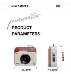 Mini Retro Keychain Camera - 48MP Photos, 1080P HD Video with Built-in Filters & Flash(Khaki Brown)