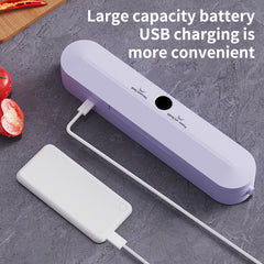 Wireless Portable Vacuum Sealing Machine - Automatic Food Sealer with LCD Display & Dual Modes(Purple)
