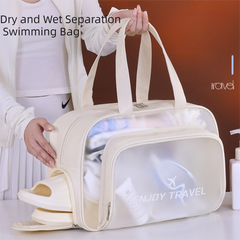 Pink Waterproof Wet Dry Separation Travel Bag - Gym, Beach, Swim, Sports Tote with Shoe Compartment(Filming props are not included)