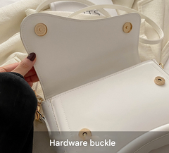 White Minimalist Chic Shoulder Bag - Simple Crossbody Handbag for Women (24.5x6x16.5 cm, 0.3KG)