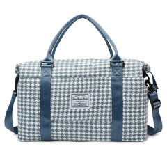 Blue Expandable Large Capacity Travel Bag - Short Trip Duffle with Trolley Sleeve, Maternity & Gym Storage (47x17x30 cm)