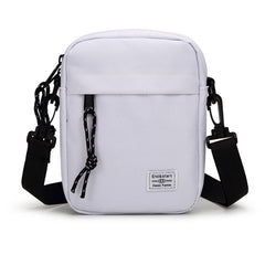 White Mini Streetwear Oxford Cloth Crossbody Bag - Ultra-Light (200g) Fashion Sling Pack, Fits 8-inch Tablet