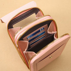 Light pink Touch Screen Crossbody Phone Bag for Women Small Shoulder Purse with Dual Zippers and Card Slots Compact Travel Pouch Australian Lifestyle