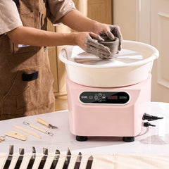 VEVOR Pottery Wheel, 10 inch Pottery Forming Machine, 350W Electric Wheel for Pottery with Foot Pedal and LCD Touch Screen, Direct Drive Ceramic Wheel with Shaping Tools for DIY Art Craft, Pink