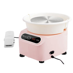VEVOR Pottery Wheel, 10 inch Pottery Forming Machine, 350W Electric Wheel for Pottery with Foot Pedal and LCD Touch Screen, Direct Drive Ceramic Wheel with Shaping Tools for DIY Art Craft, Pink