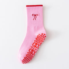 Pilates Grip Socks Bow One-Size