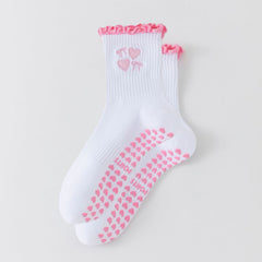 Pilates Grip Crew Pattern Socks