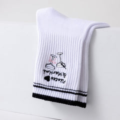 Pilates Grip Crew Pattern Socks