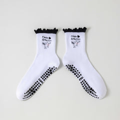 Pilates Grip Crew Pattern Socks