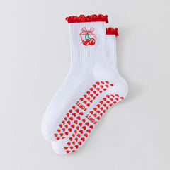 Pilates Grip Crew Pattern Socks