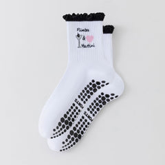 Pilates Grip Crew Pattern Socks